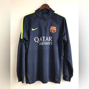 Nike Navy and Neon Green Sweatshirt